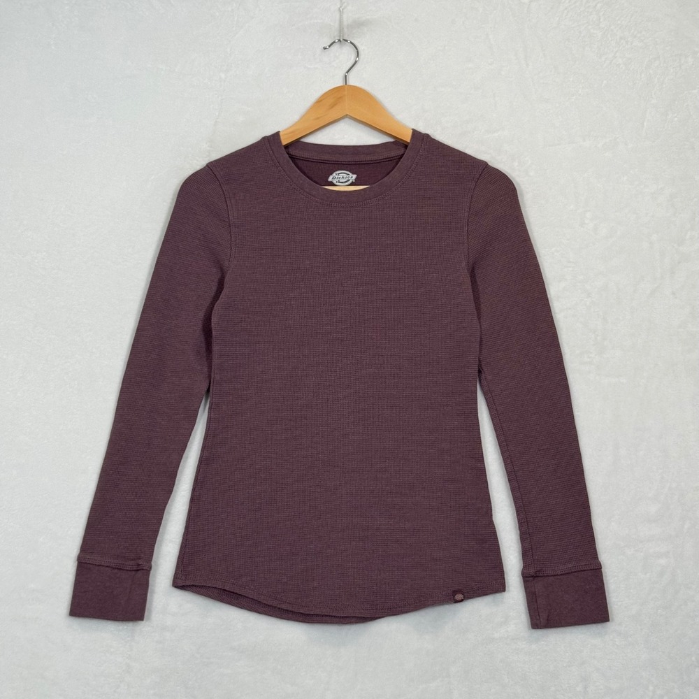 Dickies Plum Purple Waffle Knit Thermal Long Sleeve Top Small